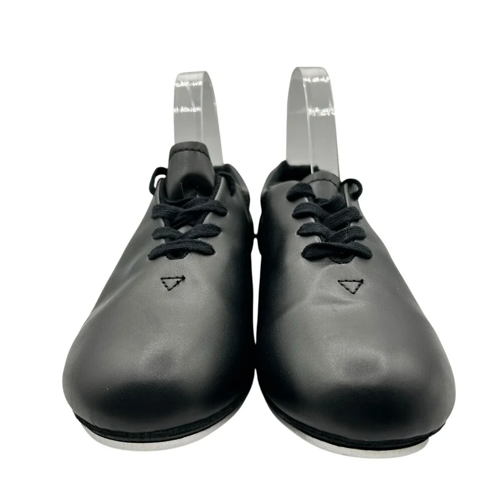 Capezio CG17 Black Leather Lace Up Tap Dance Shoes Women's Size 10 Wide